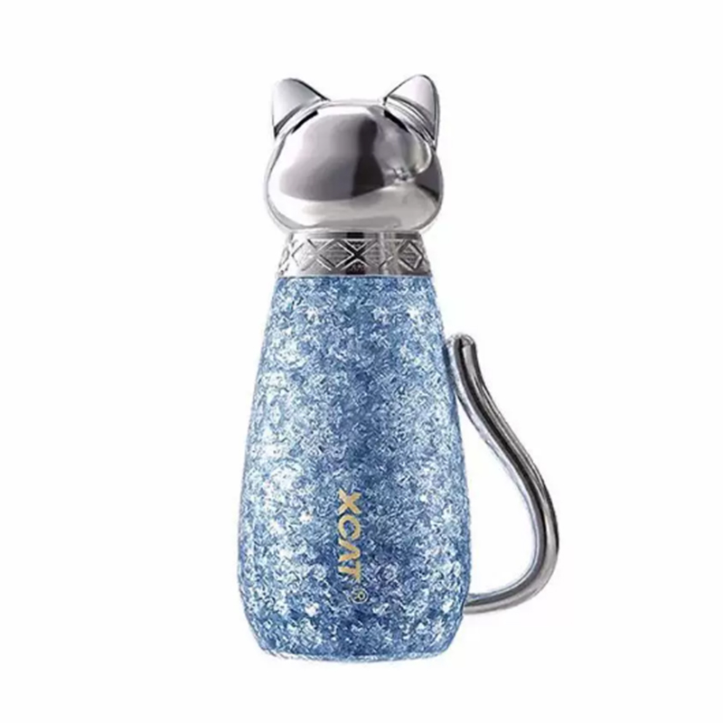 Mountain Cat Compact and Portable Sippy Titanium Mug - Image 2