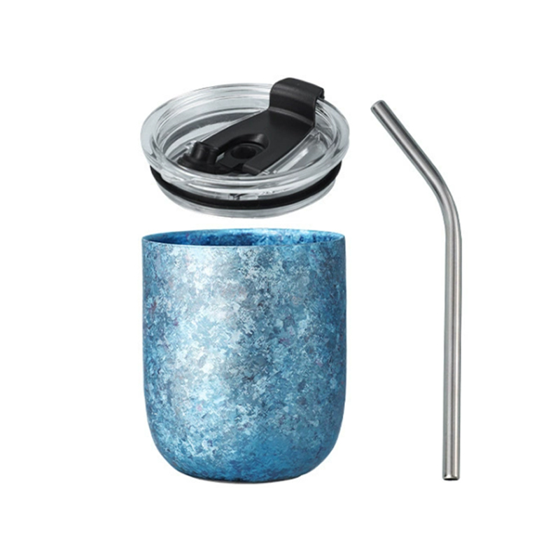 Large ice flower Double-Layer Pure Titanium Beer Mug 260ml - Image 2