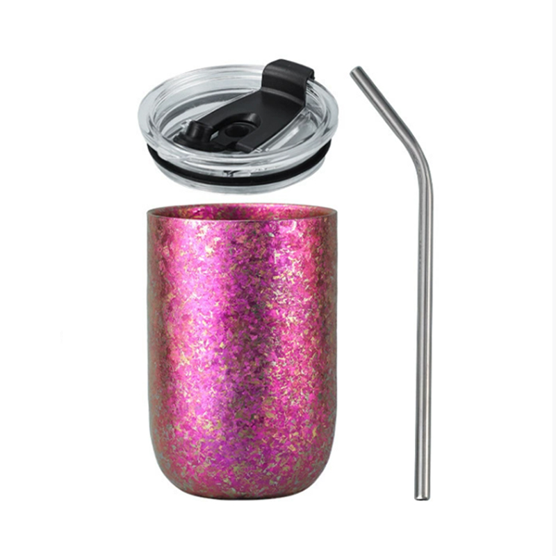 Large ice flower Double-Layer Pure Titanium Beer Mug 360ml - Image 2